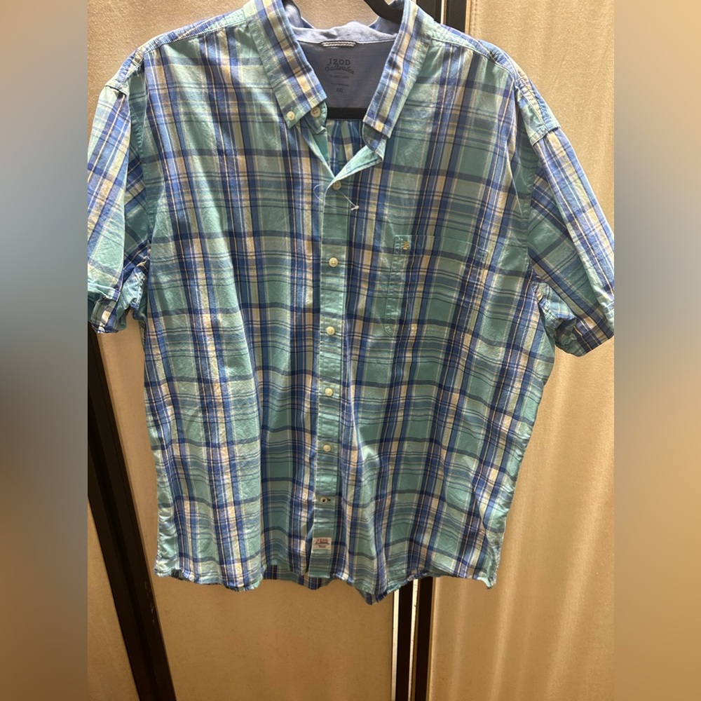 IZOD Saltwater Relaxed Classics-Plaid Shirt